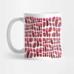 Psychedelic abstract Bird Design pattern bubbles in Salmon Mug